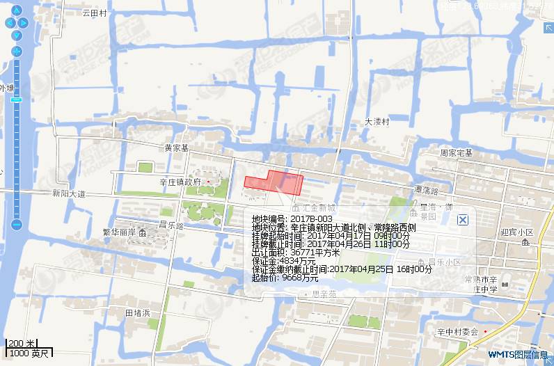 今天常熟市国土局正式发布位于 梅李镇,辛庄镇,滨江新城等6宗新地挂牌