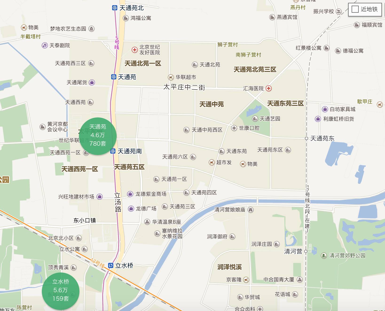 地产好声音 看房笔记  上一张天通苑的地图.